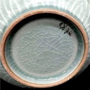 Korean Ceramic Koi Pattern Celadon Joo Byung Bottle - Thumbnail 3